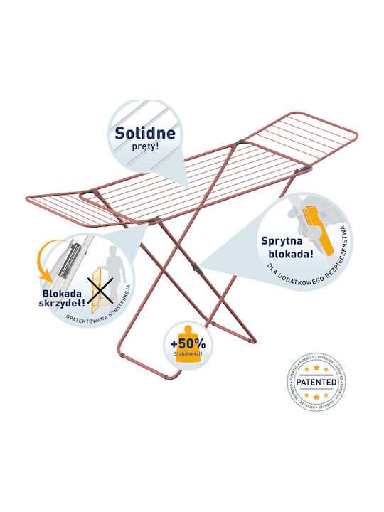 Rorets Folding Floor Clothes Drying Rack with Hanging Length 18m
