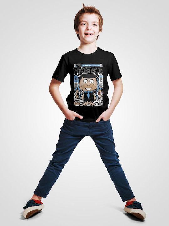 Pop Culture Kinder-T-Shirt Schwarz Fred Flinstones