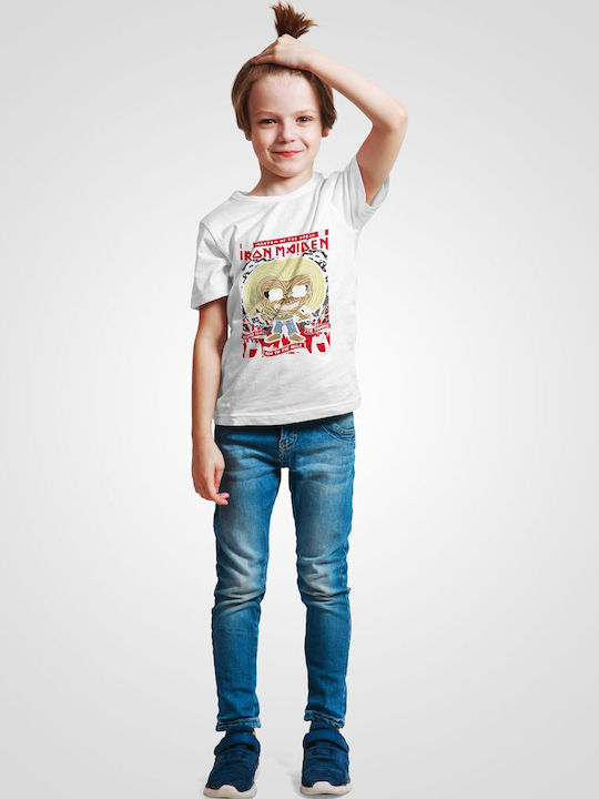 Pop Culture Kids T-shirt White Iron Maiden Killer Eddie