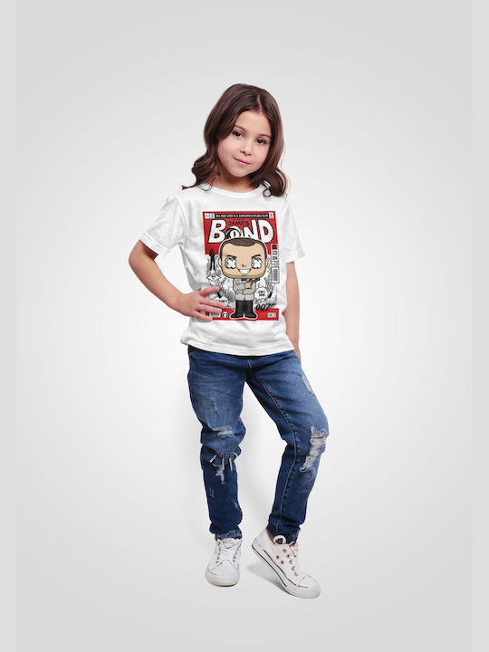 Pop Culture Kids T-shirt White James Bond