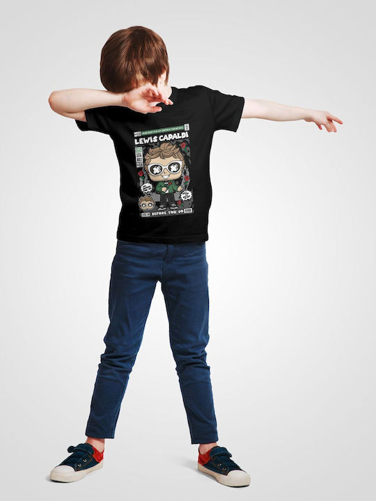 Pop Culture Kids T-shirt Black Lewis Capaldi