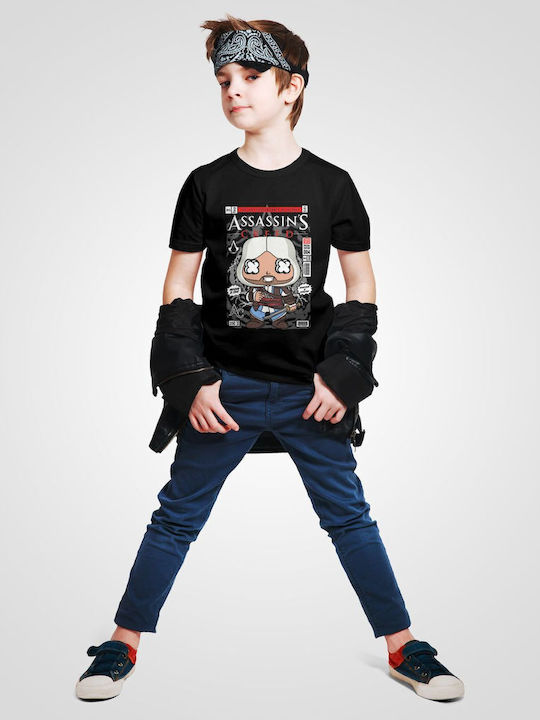 Pop Culture Kids T-shirt Black Assasin Creed