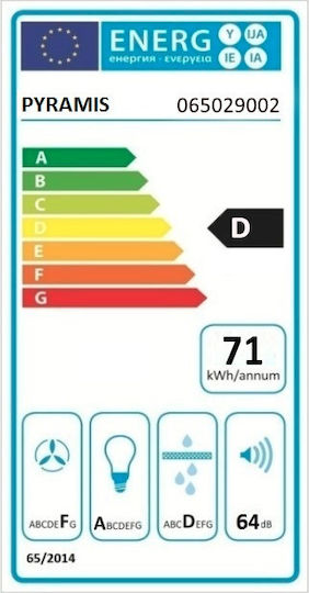 Pyramis Essential Ελεύθερος Απορροφητήρας 60cm Λευκός