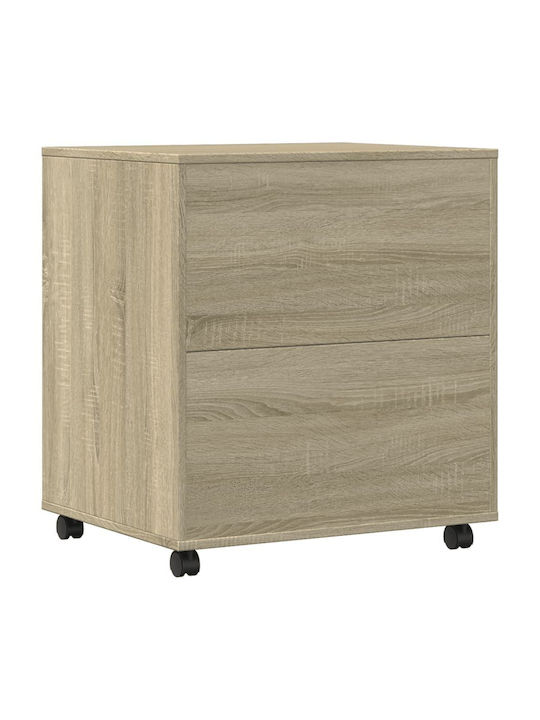Office Storage Chipboard Cabinet with Wheels Sonoma L60xW50xH67cm
