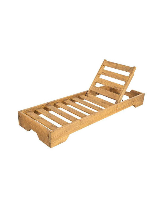 Sunbed Single Chizu Wooden with Cushion Green 70x200x22cm.