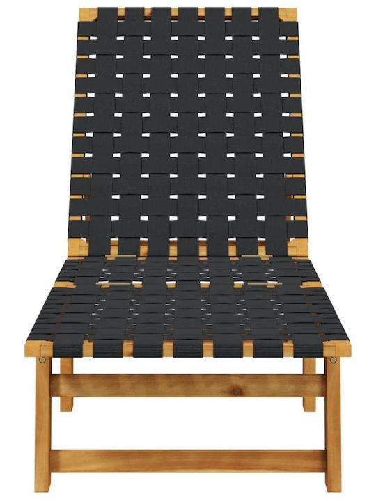 Liegestuhl Hölzernes Schwarz 202x55x30cm.
