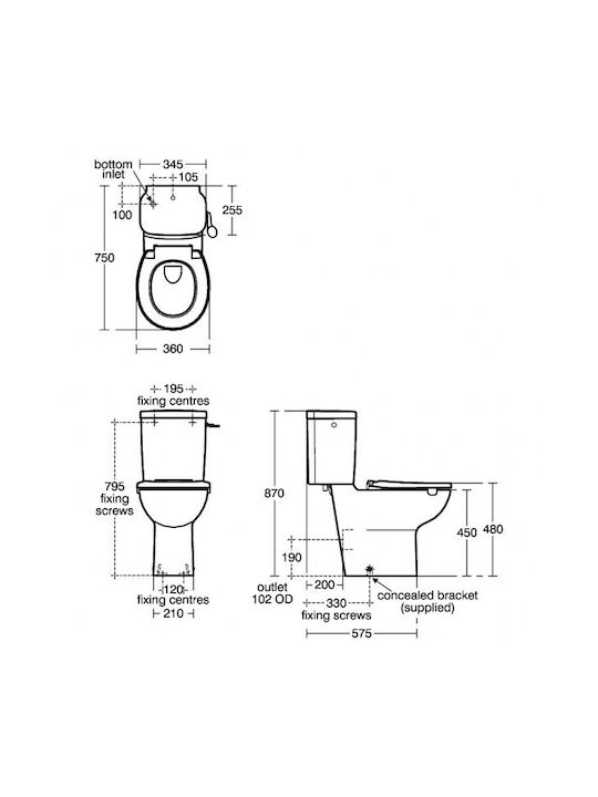 Ideal Standard Тоалетна Стояща На Пода С Тоалетна Чиния Бяла Ideal Standard Тоалетна Стояща На Пода С Тоалетна Чиния Бяла
