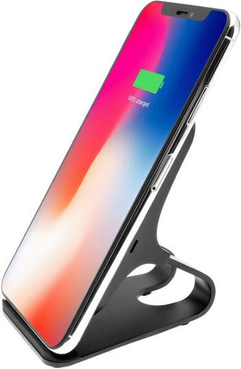 Fixed Kabelloses Ladegerät (Qi Pad) und Kabel USB-C 15W Schwarzς