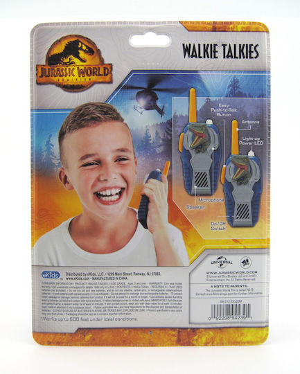 eKids Jurrasic World FRS Deluxe Walkie Talkies Blue-Grey For 3+ Years 2pcs