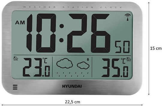 Hyundai WS2331 Wireless Stație meteorologică Digital De masă Argint