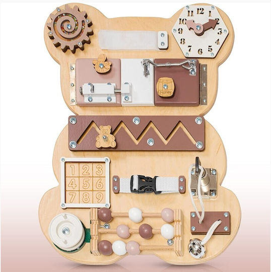 Placă senzorială Zola pentru dezvoltarea motricității fine Montessori Ursuleț de pluș 28 x 40cm