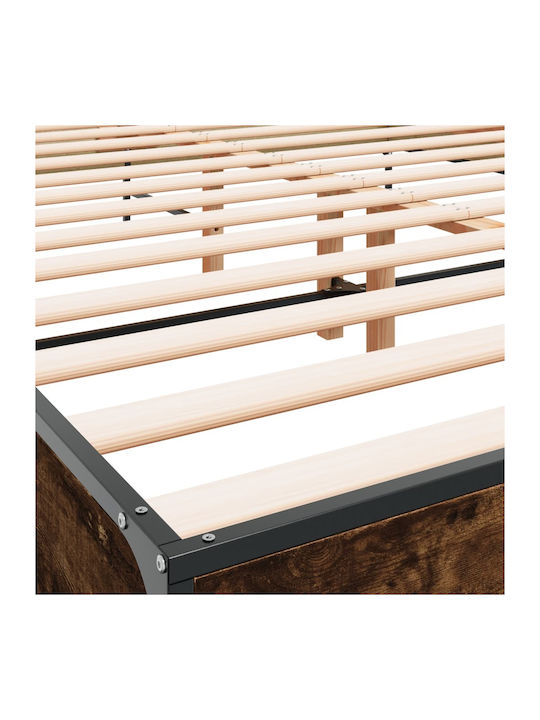 Κρεβάτι Διπλό Ξύλινο Καφέ για Στρώμα 140x200cm