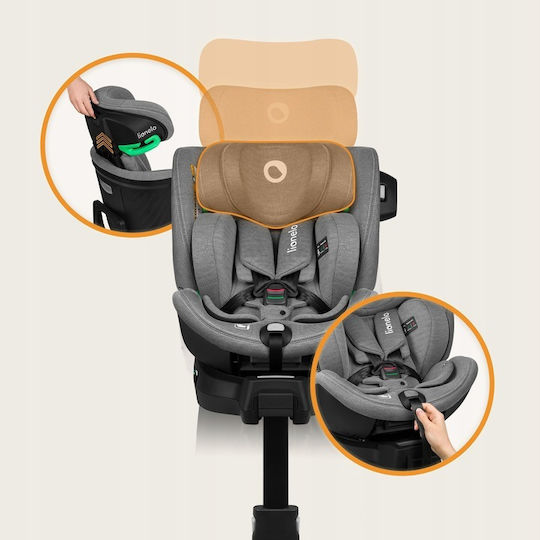 Lionelo Harmony Baby Car Seat i-Size with Isofix Gray Concrete Bamboo 0-36 kg