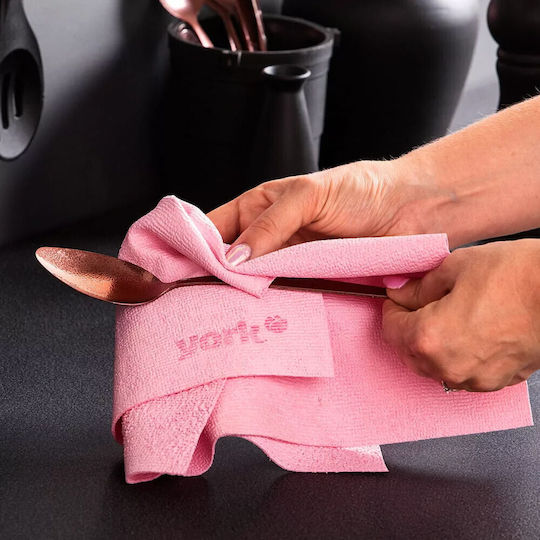York Cleaning Cloths with Microfibers General Use Pink 30x35cm