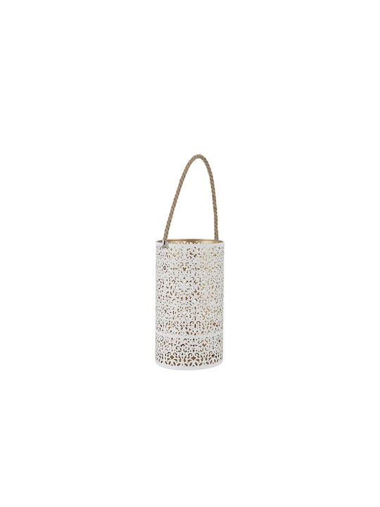 The Home Deco Factory Σετ Φαναράκια Μεταλλικά Επιτραπέζια Λευκά 2τμχ
