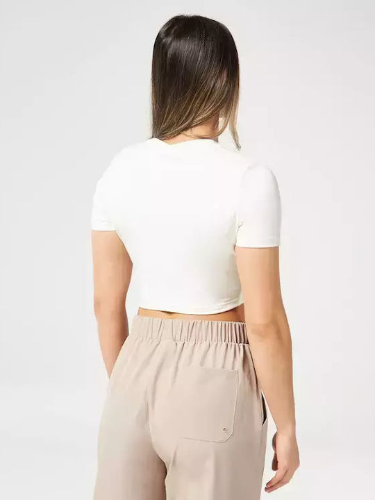 Damen Crop T-Shirt Pearl White