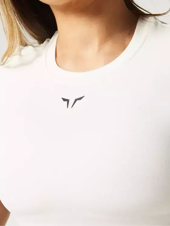 Damen Crop T-Shirt Pearl White