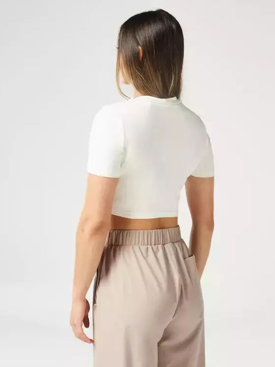 Damen Crop T-Shirt Pearl White