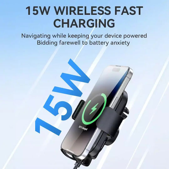 Wozinsky Suport Auto pentru Telefon cu cârlige reglabile și Încărcare Wireless Neagră