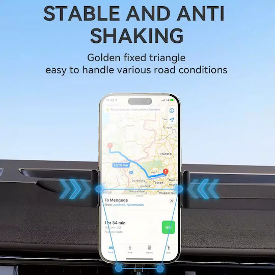 Wozinsky Suport Auto pentru Telefon cu cârlige reglabile și Încărcare Wireless Neagră