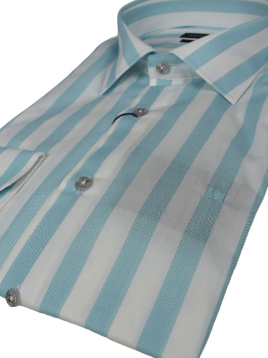 Artisti Italiani Men's Shirt Long Sleeve Striped MENTA