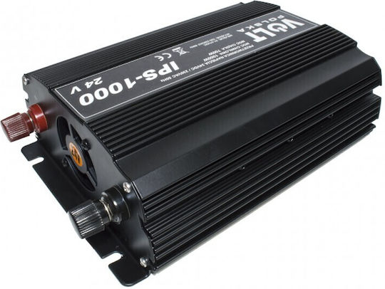 Volt Polska Инвертор за кола Модифицирана синусоидална вълна 700W за преобразуване на 24V DC в 230V AC