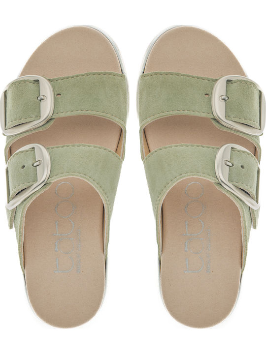 Leather Women's Flat Sandals Mint
