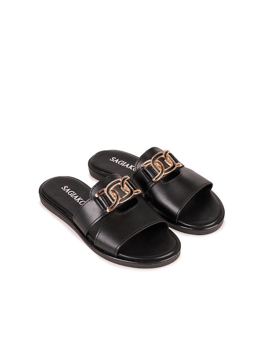 Sagiakos Notos 9 Women's Flat Sandals in Black Color