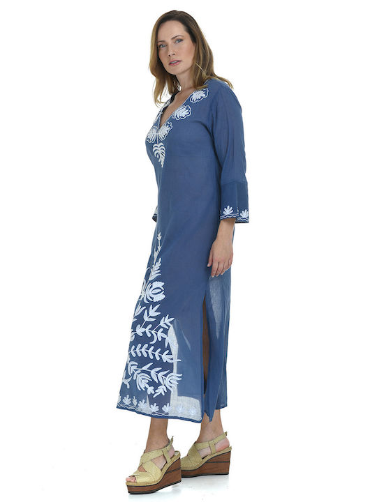 MiandMi Women's Maxi Caftan Beachwear Blue