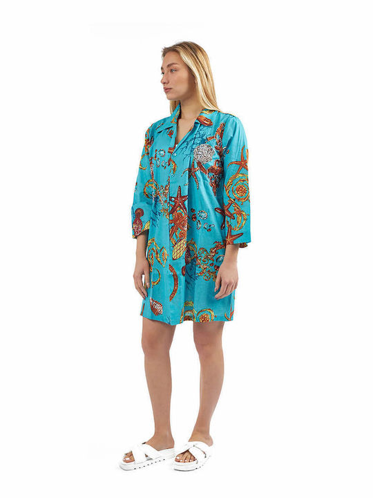 Verde Women's Caftan Beachwear Blue