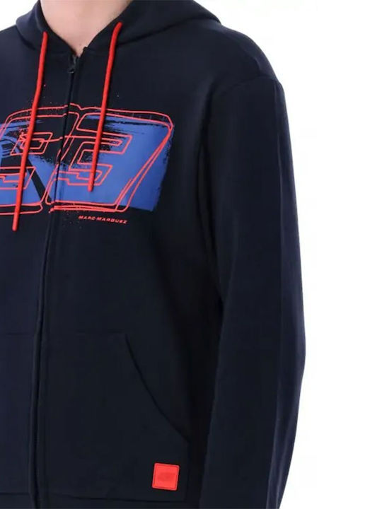 Marc Marquez Herren Sweatshirt Jacke mit Kapuze Blue