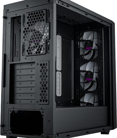 CoolerMaster MasterBox 600 Gaming Midi Tower Computer Case with Side Window and RGB Lighting Black