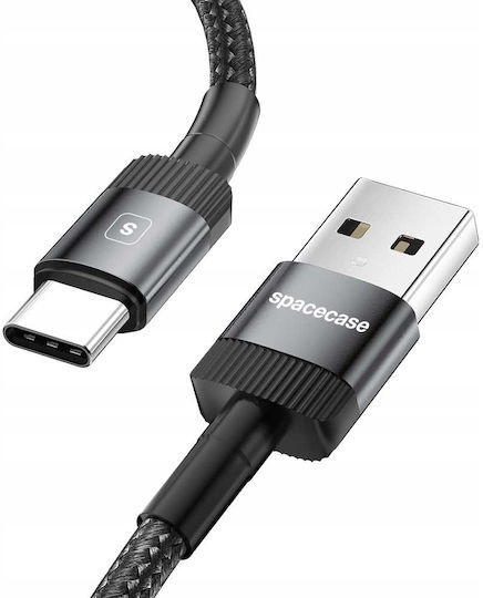 Spacecase Cablu USB 2.0 USB-C Masculin - USB-A Negru 1m 121275