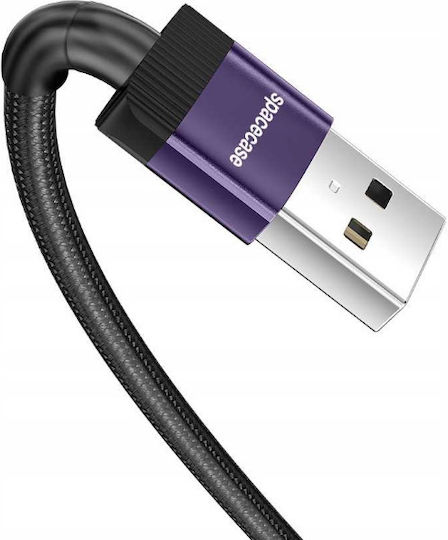 Spacecase USB 2.0 Кабел USB-C Мъжки - USB-A Лилав 1м 121276