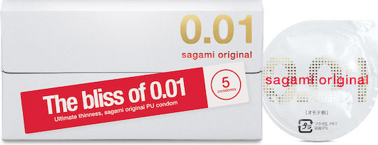 Sagami Προφυλακτικά Sagami Original 0.01 5's Pack Pu 5τμχ Λεπτά για Φυσική Αίσθηση Natural