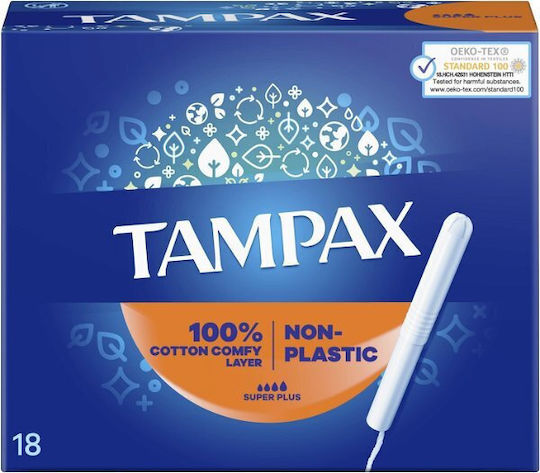 Tampax Tampons Super Mit App-Installer Für Starke Strömung 18 Stück