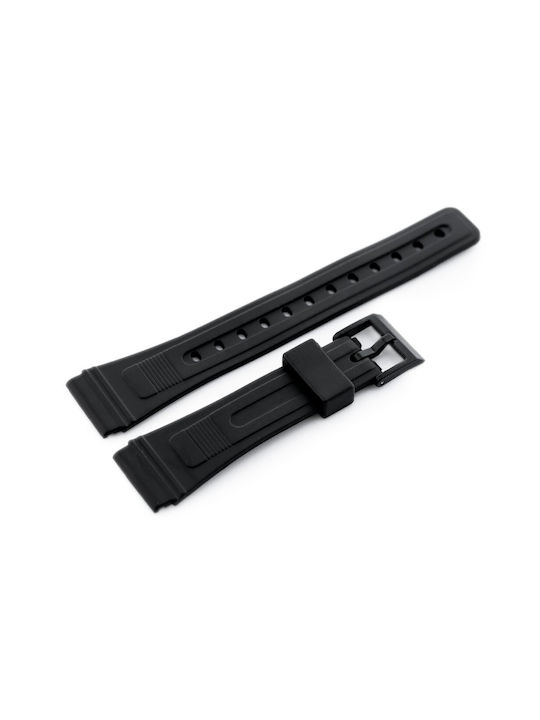 Rubber Watch Strap Model 6 Black 18mm