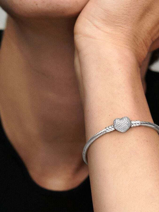Pandora Damentrailing mit Herz-Design aus Silber 16cm