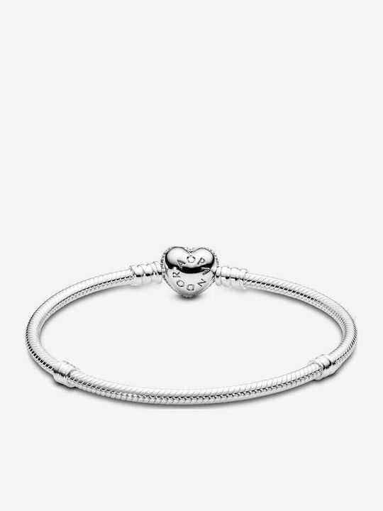 Pandora Damentrailing mit Herz-Design aus Silber 16cm