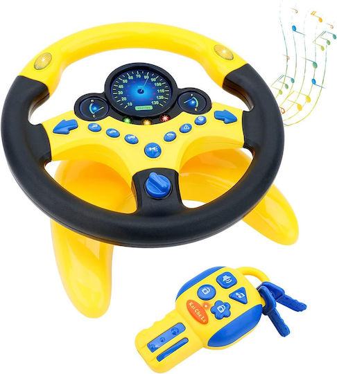 Steering Wheel 1Pc with Lights and Sounds for 36+ Months Yellow 1026-03A