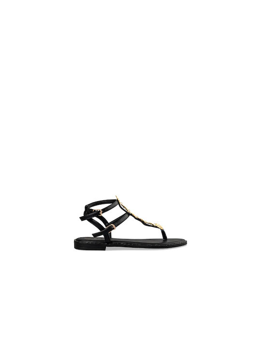 Envie Shoes Damen Flache Sandalen in Schwarz Farbe