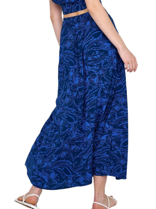 Ale - The Non Usual Casual Fustă Maxi Floral Royal Blue