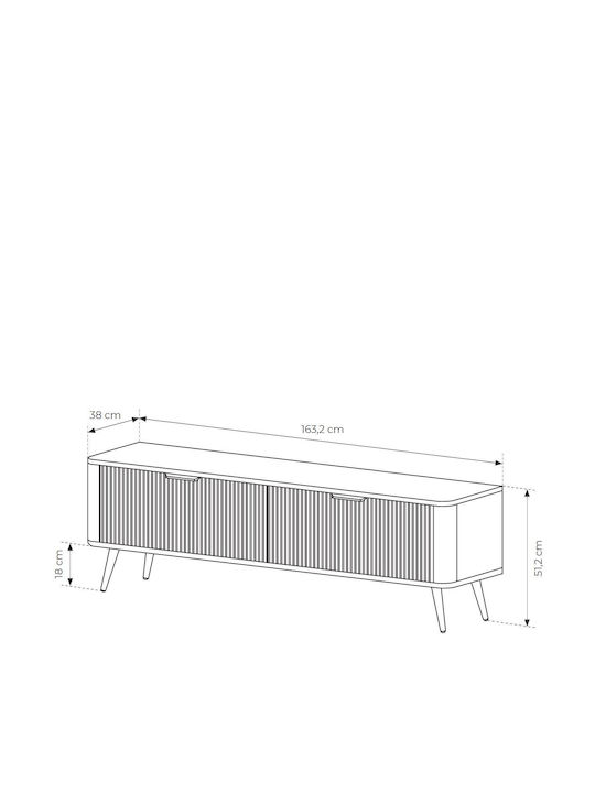 Έπιπλο Τηλεόρασης Lante Μπεζ Μ163xΠ38xΥ51cm