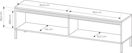 TV-Ständer Senso Anthrazit M187xT40xH54cm