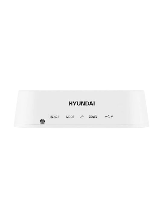 Hyundai Ac331w Επιτραπέζιο Ψηφιακό Ρολόι με Ξυπνητήρι Λευκό