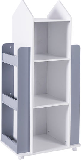 Bücherregal Boden Weiß 53.5x40x120cm