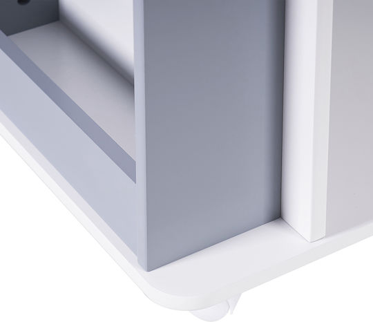 Bücherregal Boden Weiß 53.5x40x120cm