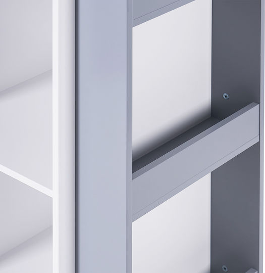 Bücherregal Boden Weiß 53.5x40x120cm