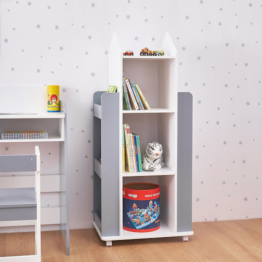 Bücherregal Boden Weiß 53.5x40x120cm