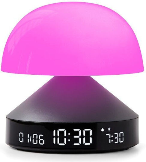 Lexon Mina Sunrise Tischuhr Digital LED Metallisch mit Wecker Grau LR153MX